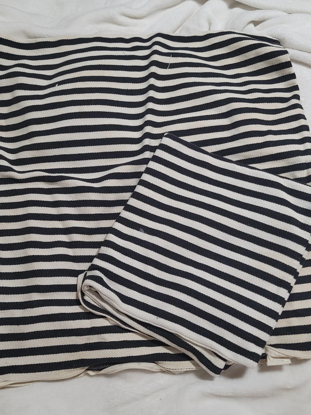 Creative Co-Op Black & Cream Striped Pillow Covers 24
